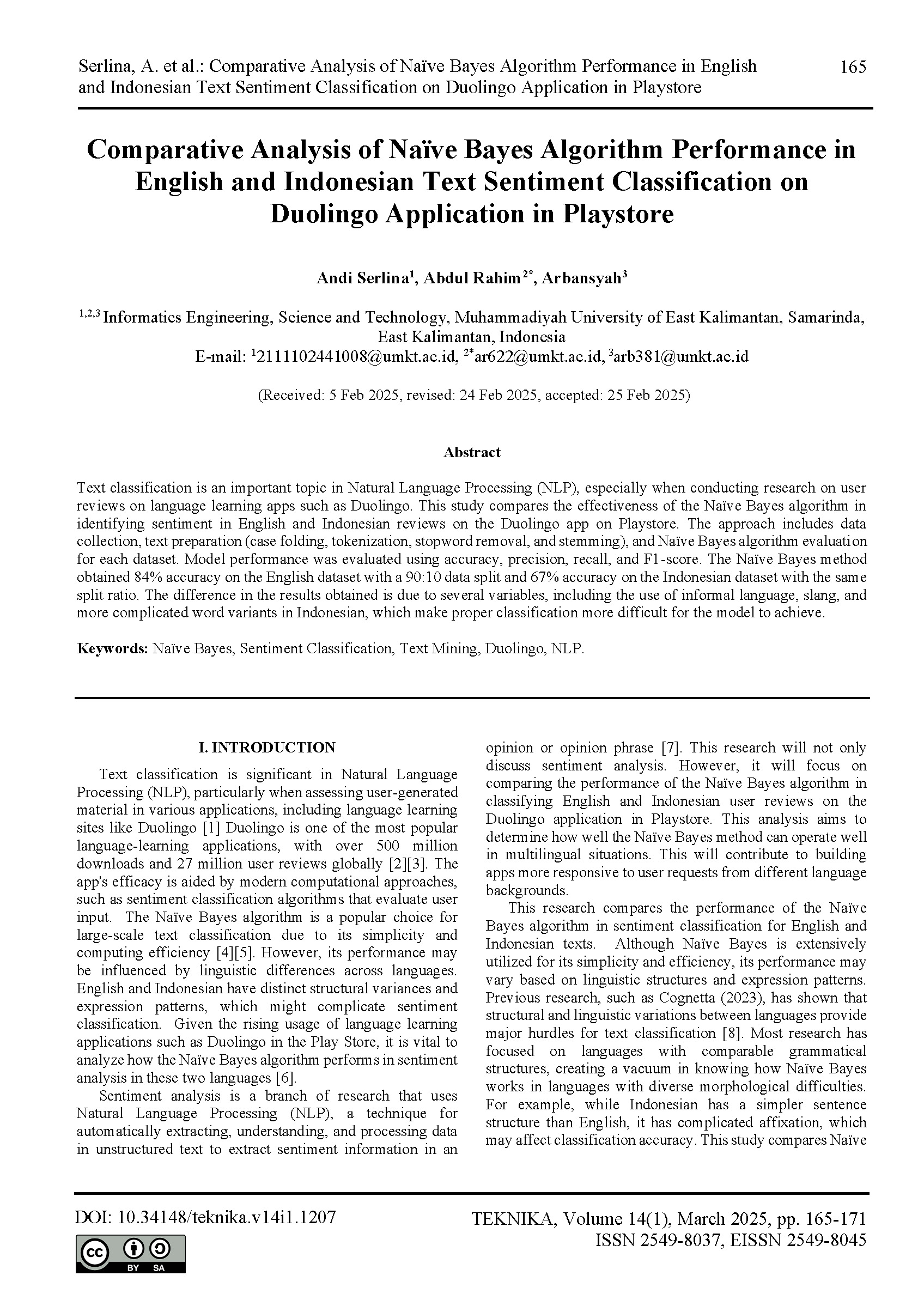 Comparative Analysis of Naïve Bayes Algorithm Performance in English and Indonesian Text Sentiment Classification on Duolingo Application in Playstore